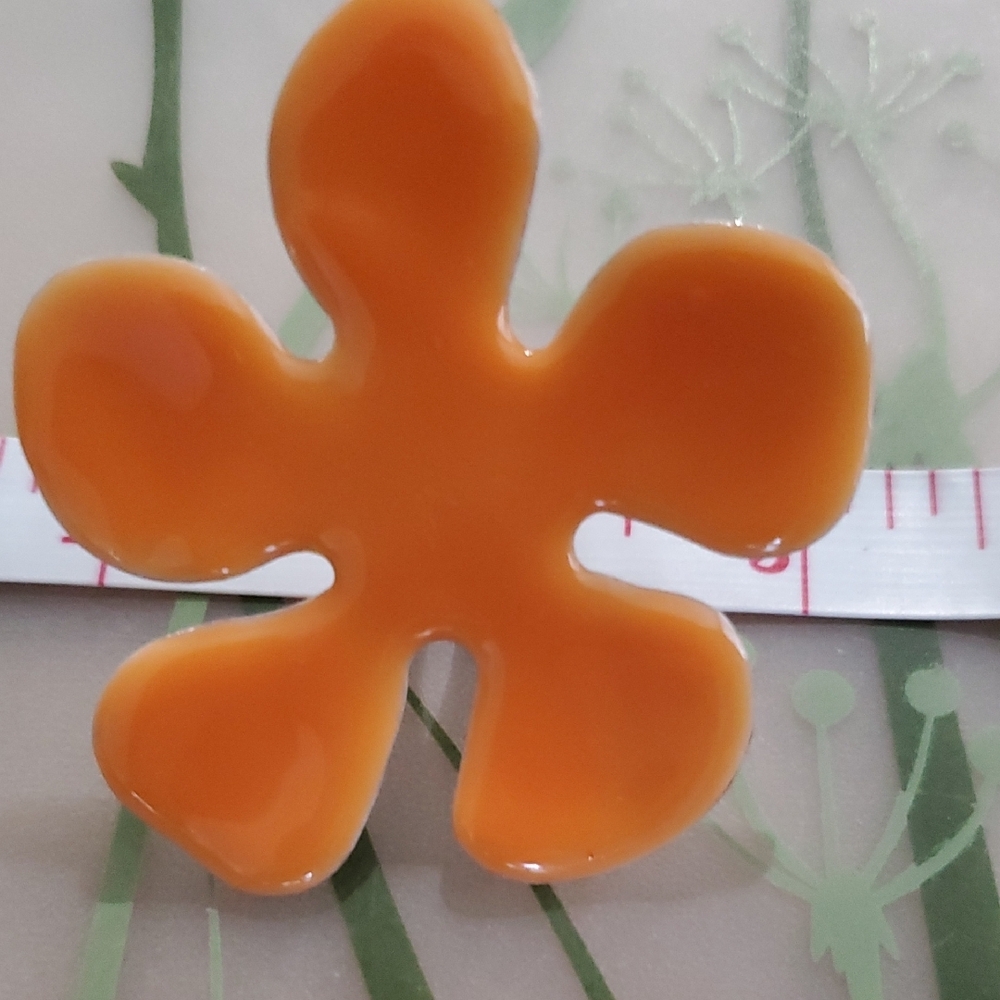 Vibrant Orange Floral Statement Ring - image 7